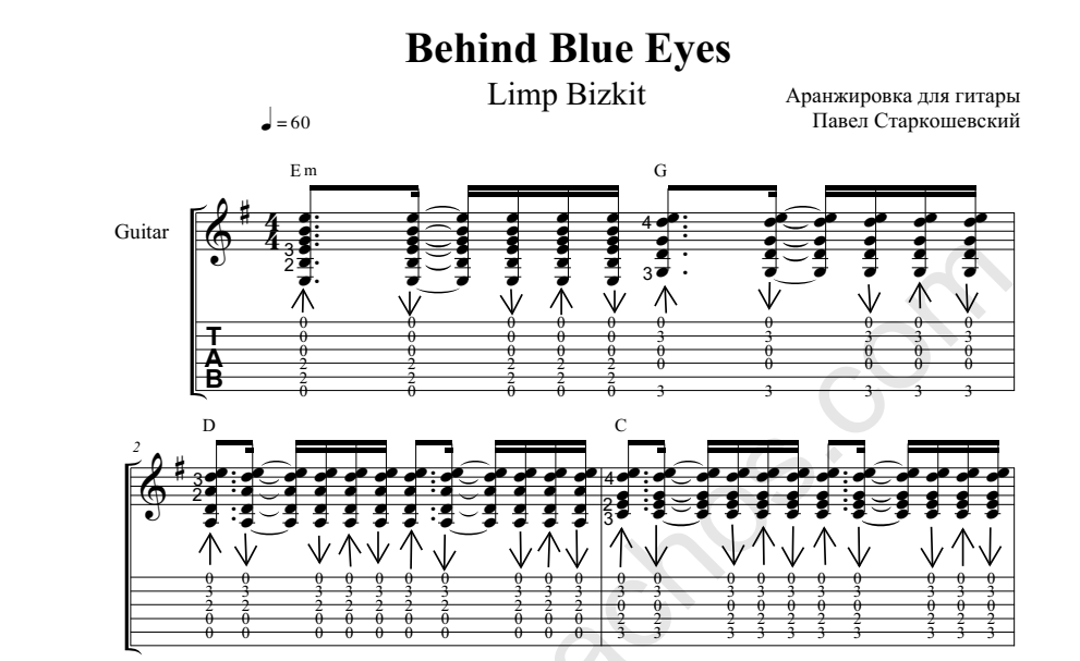 behind blue eyes vom saal tablature