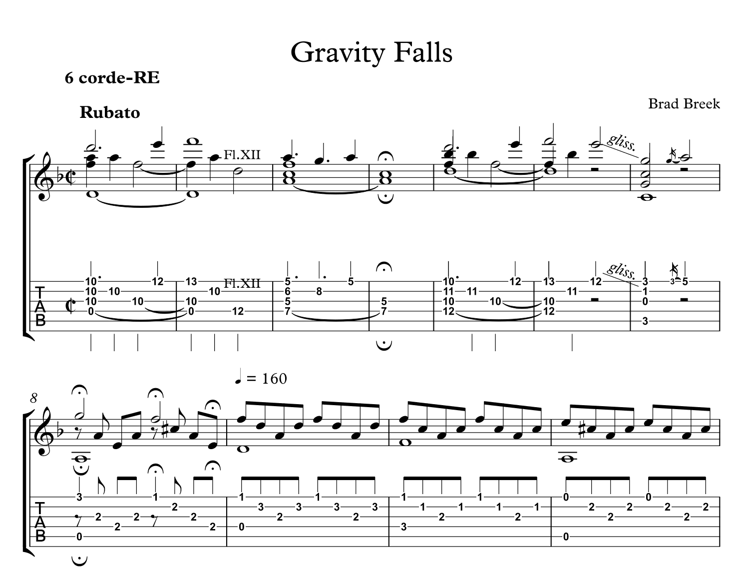 Gravity Falls Printable Sheet Music