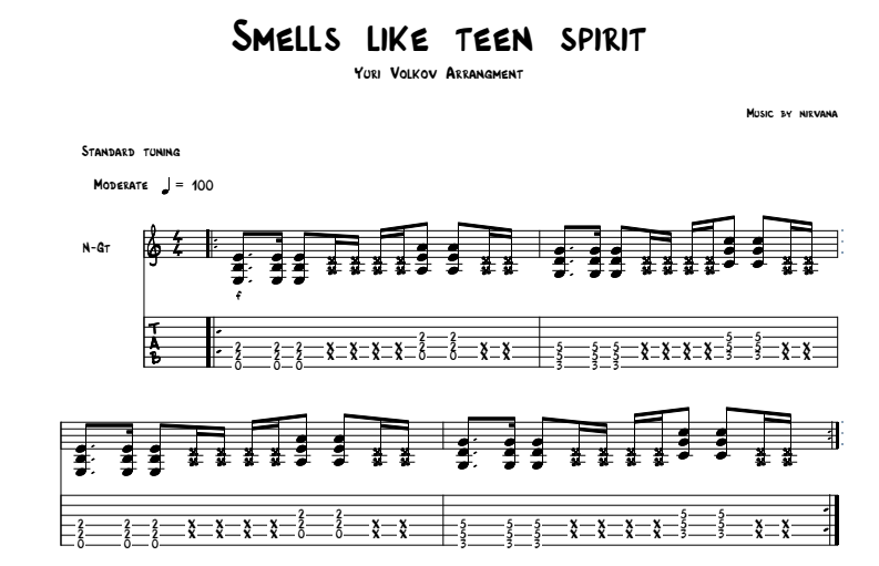 Smell Like A Teen Spirit Tabs