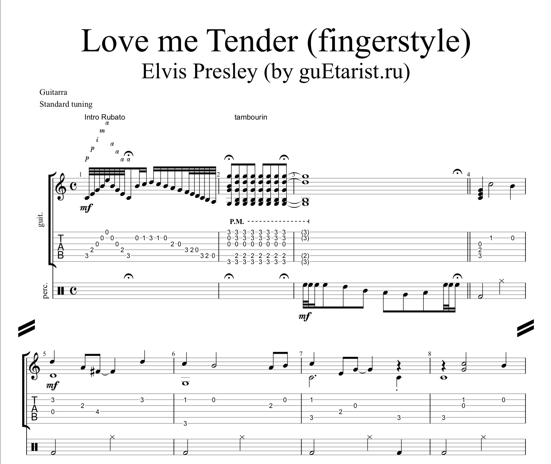 Love Me Tender吉他谱_猫王Elvis Presley_原版吉他谱_图-舒家吉他谱网