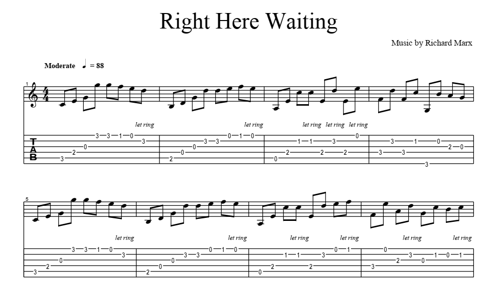 Right here waiting. Ричард Маркс right here waiting Ноты. Richard Marx right here waiting табы для гитары. Ноты Ричард Маркс right here. Richard Marx Ноты.