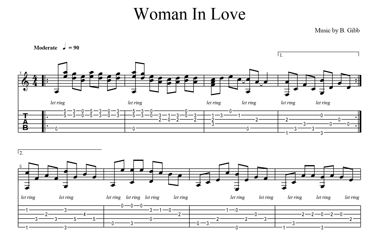 Barbra Streisand《Woman In Love》吉他谱_G调吉他弹唱谱_吉他弹唱_打谱啦