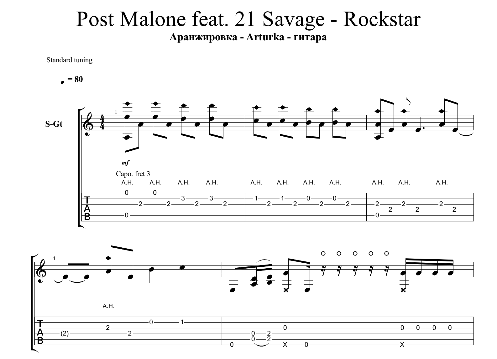 Post Malone (feat. 21 Savage): Rockstar sheet music for voice, piano or  guitar