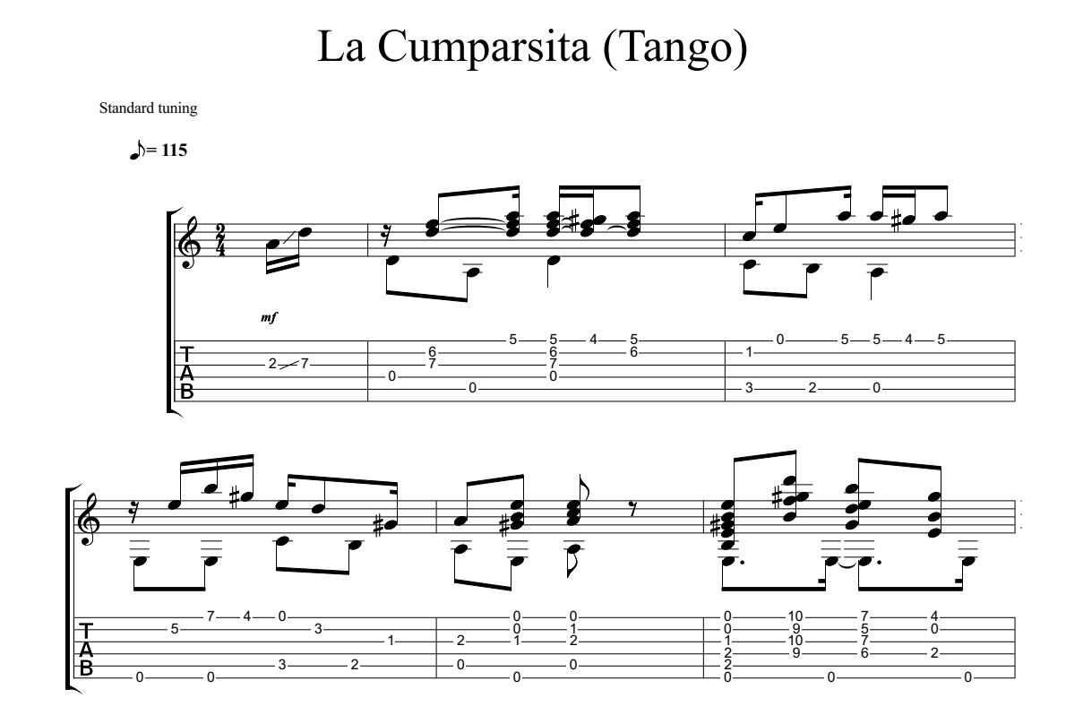 Кубинский танец ноты. Танго Кумпарсита табы для гитары. Ла Кумпарсита Ноты гитара. Ноты танго ла Кумпарсита.