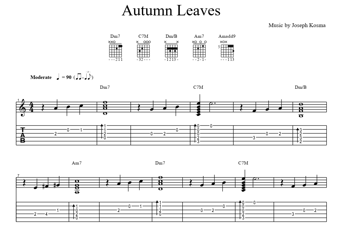 Autumn Leaves Sheet Music | Joseph Kosma | E-Z Play Today