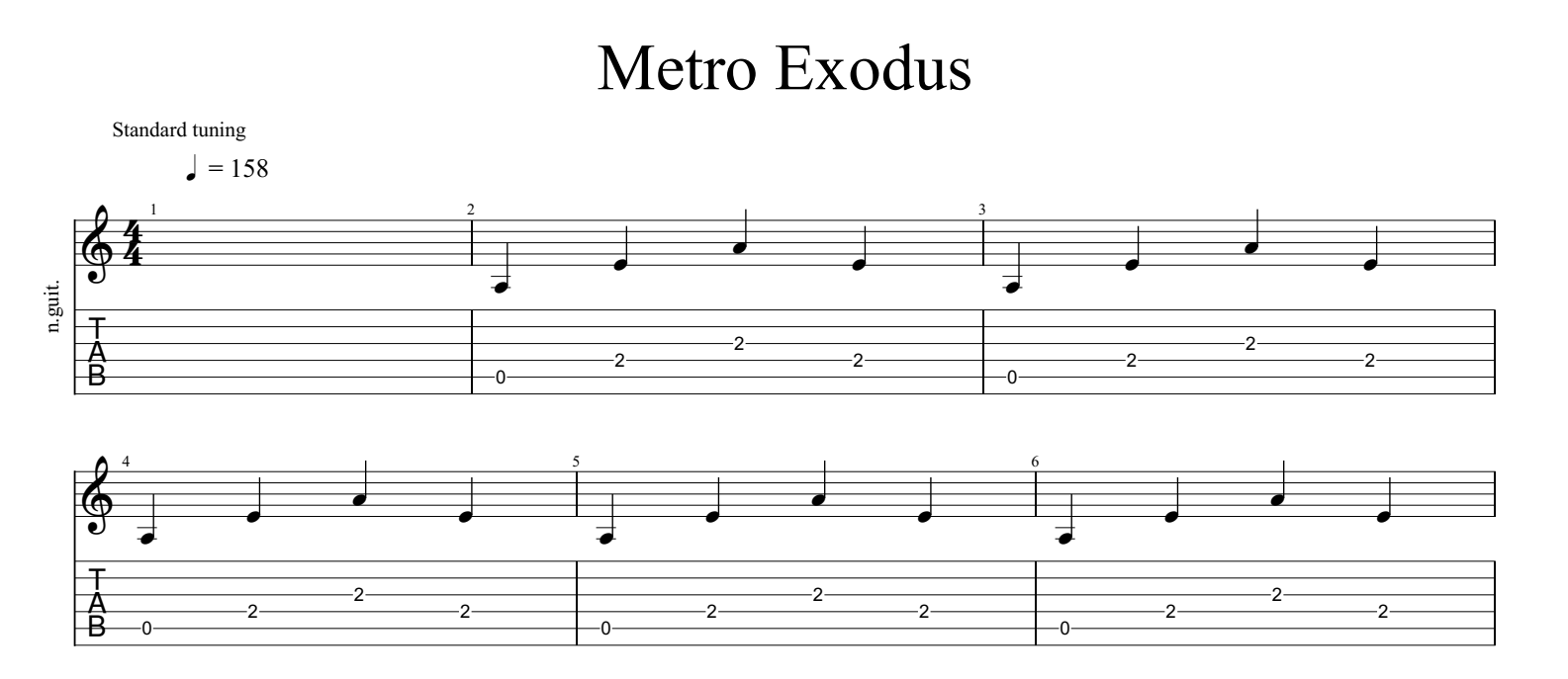 Metro 2033 Guitar Tabs
