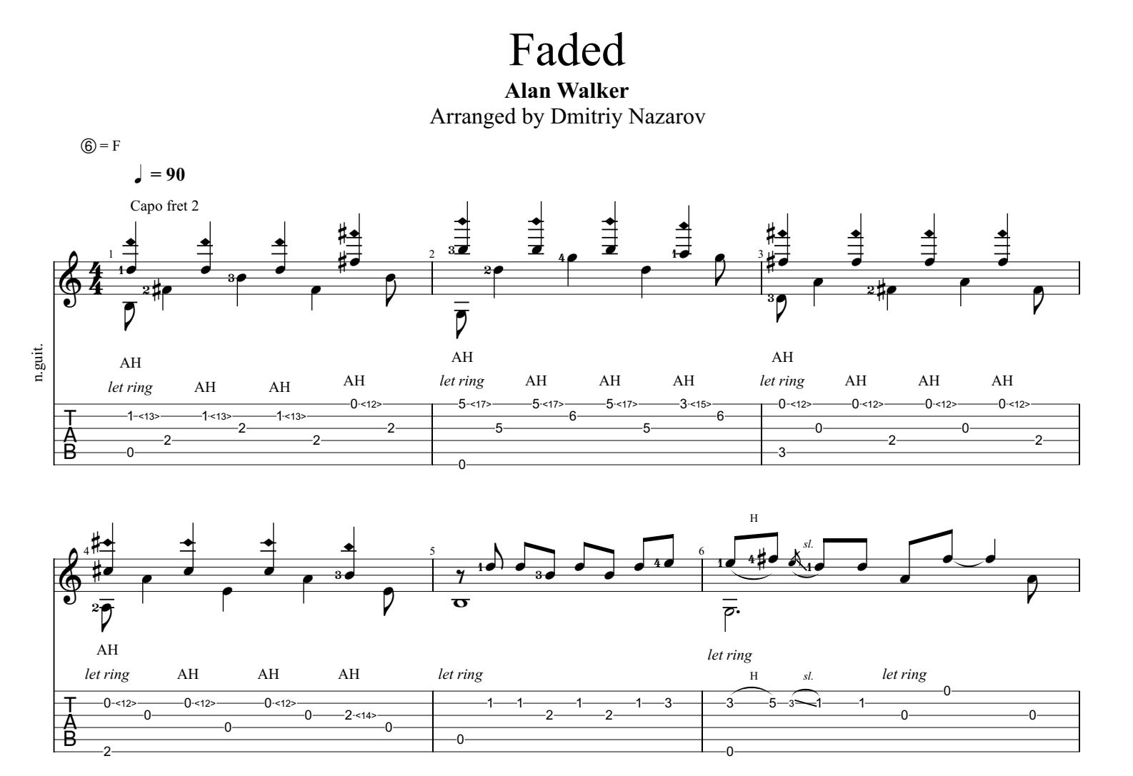 Faded guitar tab