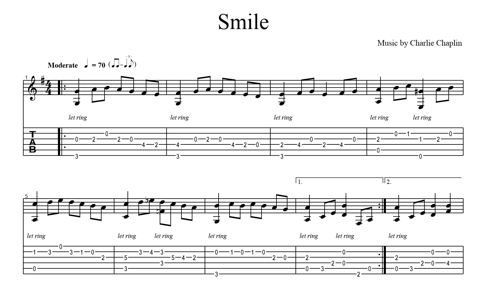 Smile Guitar Chords