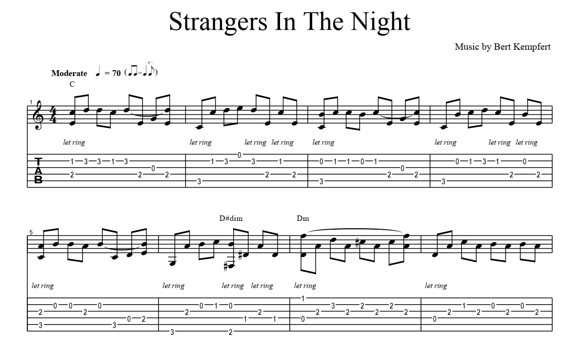 Super Partituras - Strangers in the Night (Bert Kaenpfert, Frank