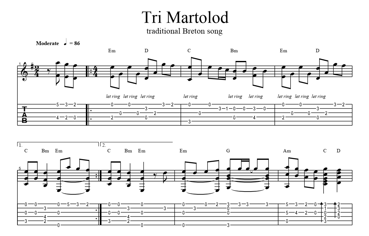 Три гитары ноты. Tri Martolod. Tri Martolod Ноты. Tri Martolod Ноты для фортепиано. Tri Martolod флейта.