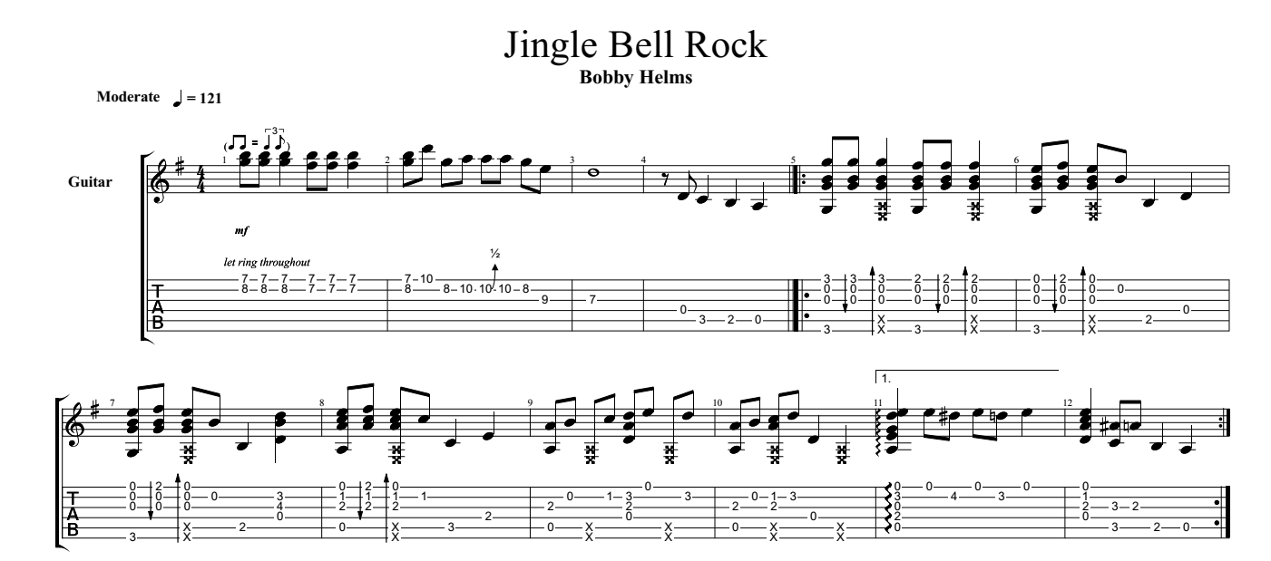 jingle bell rock song tab