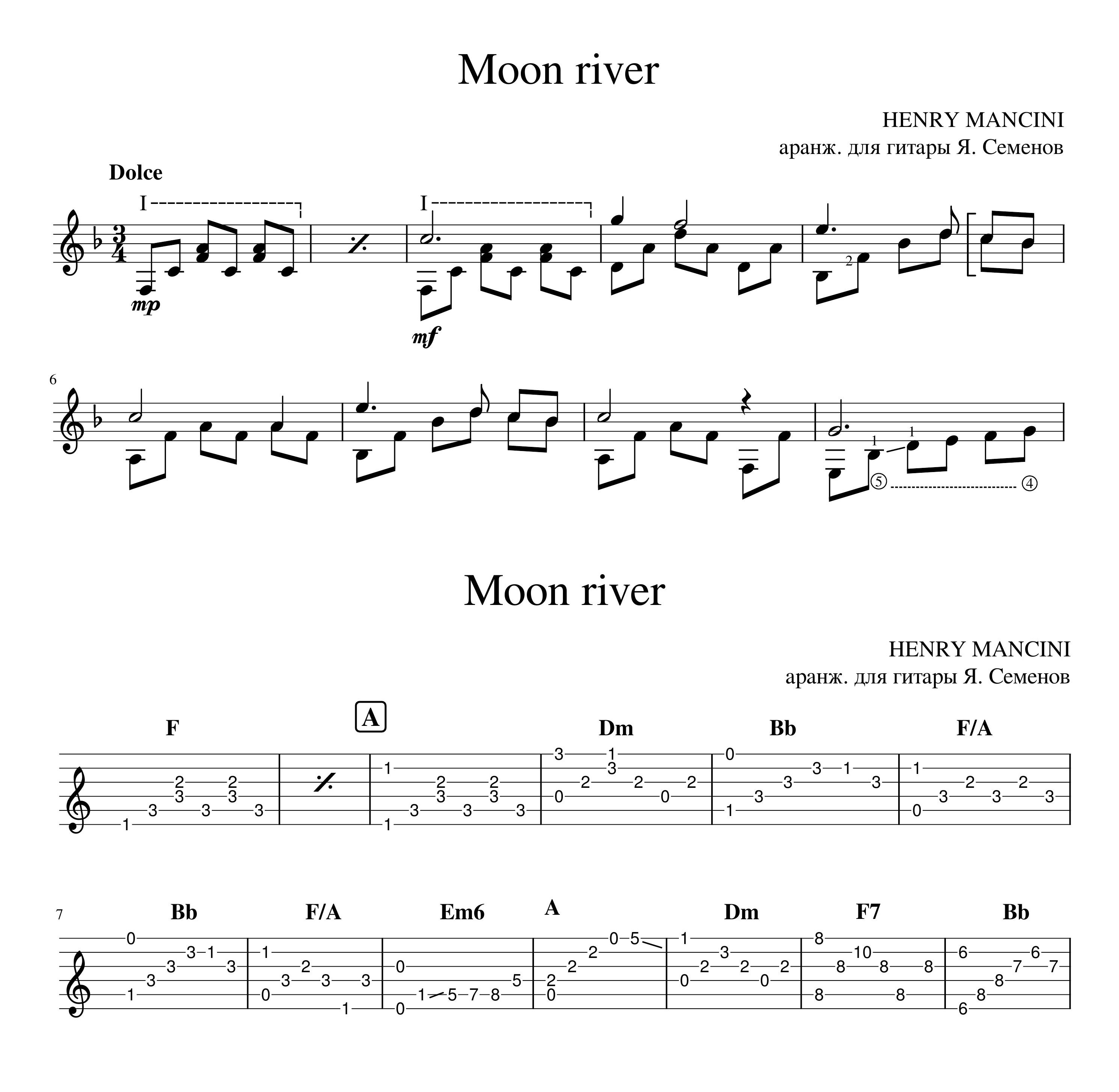 Guitar sheet music and tabs. 