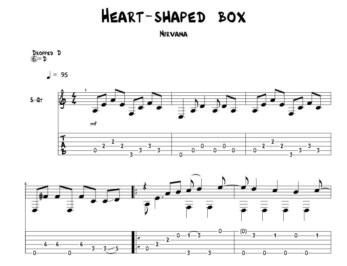 nirvana heart shaped box guitar pro tab download