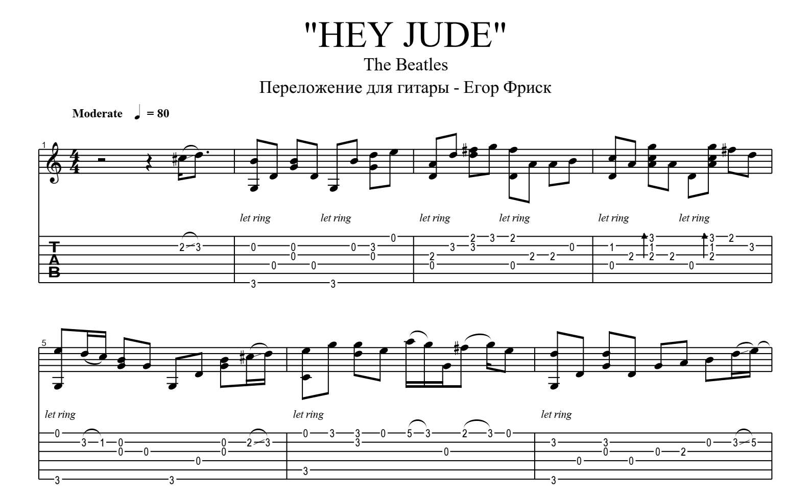 Hey jude guitar tab pdf