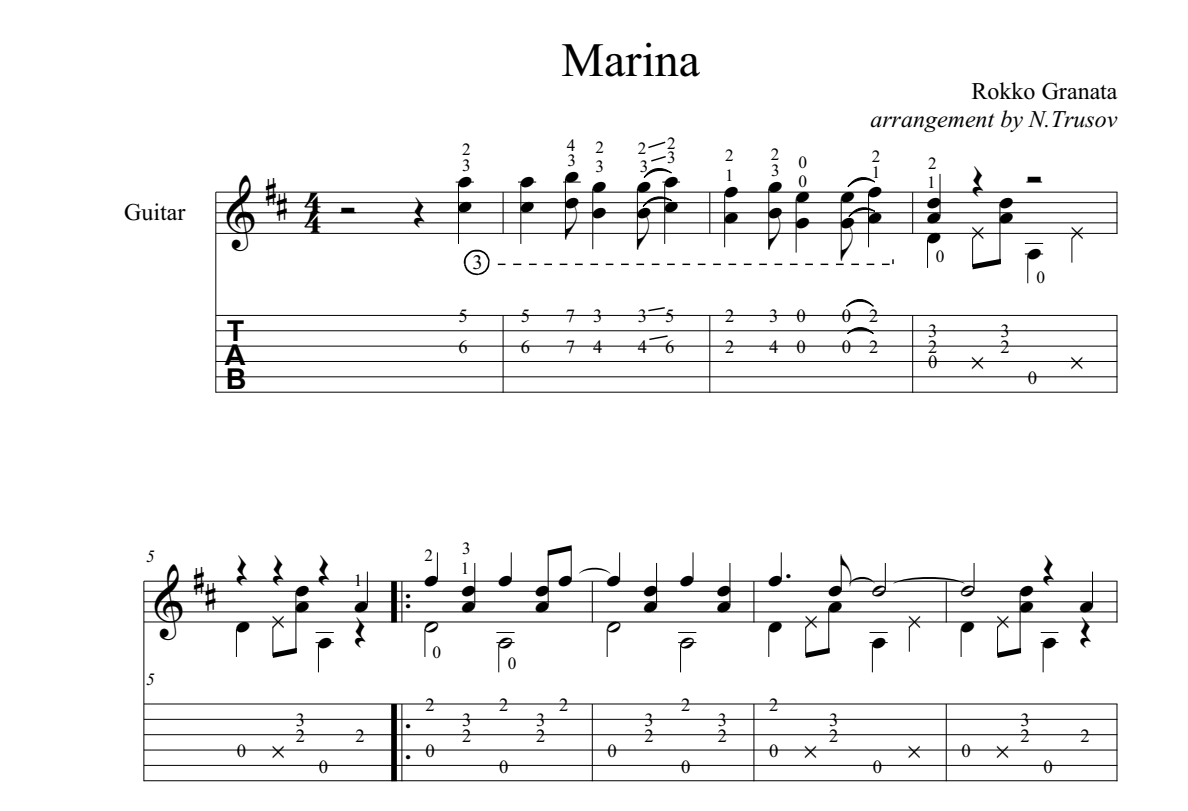 Diverse duisternis Klem Marina for guitar. Guitar sheet music and tabs.