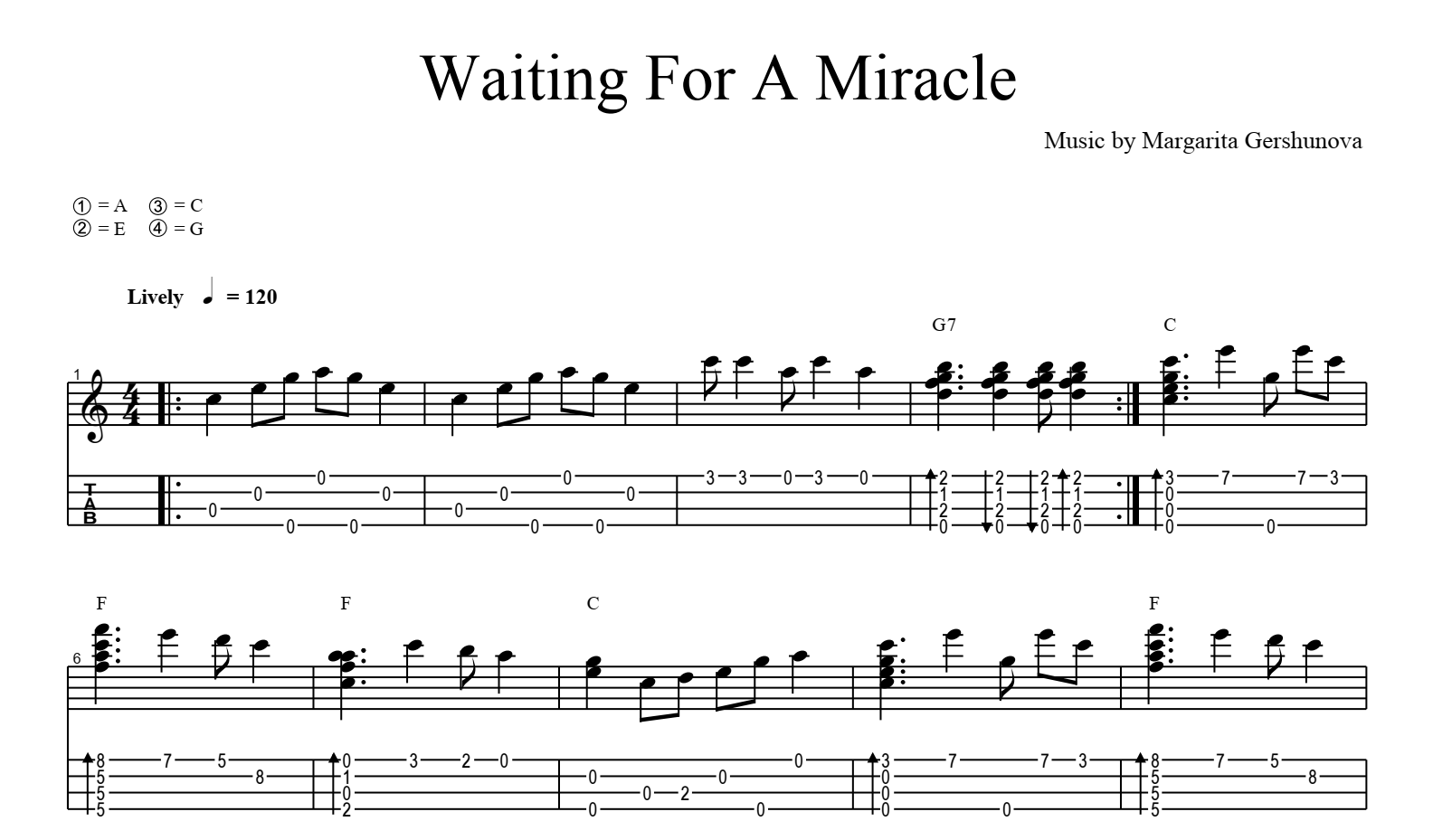 Waiting for a Miracle for guitar. Guitar sheet music and tabs.