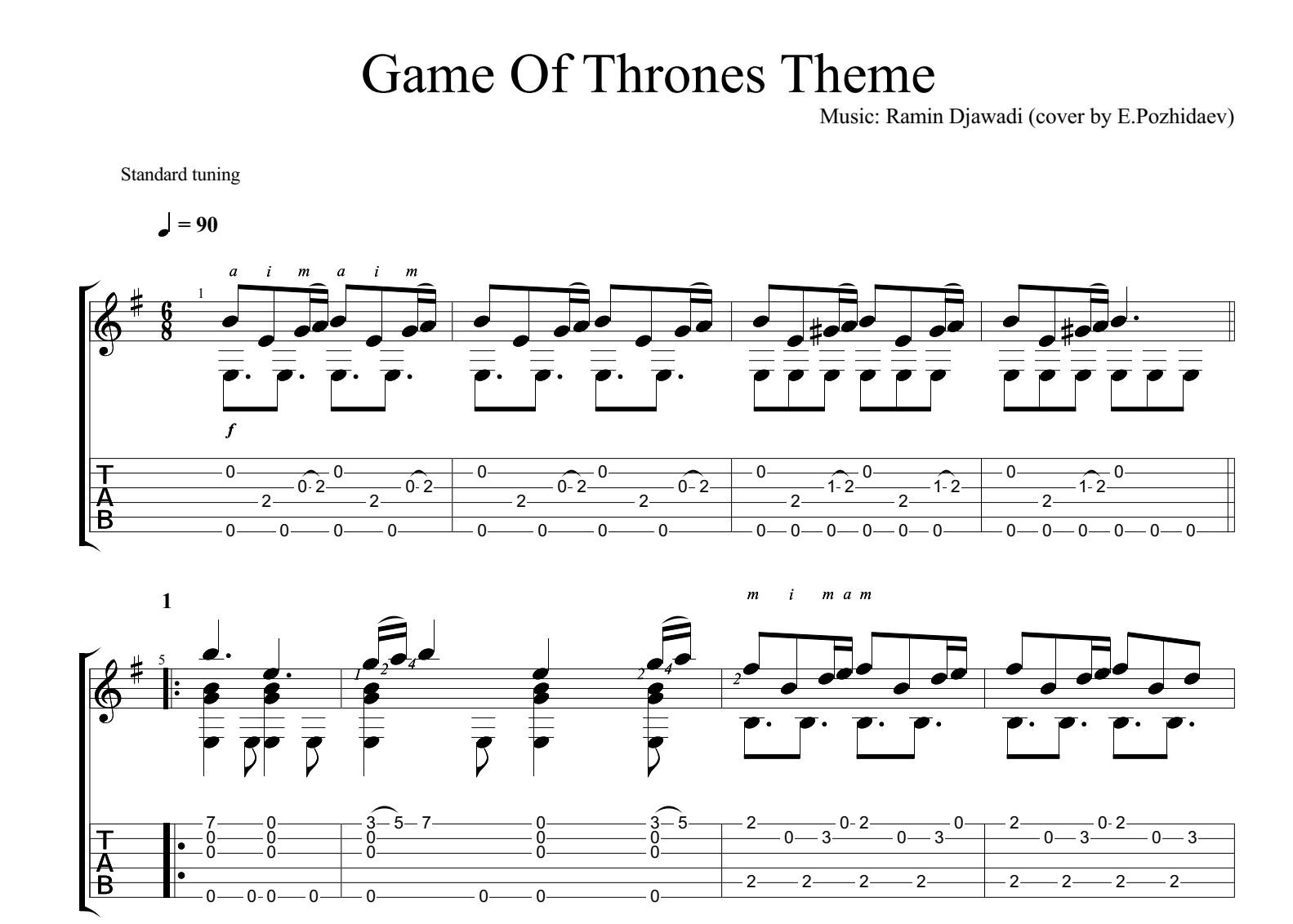 Theme Game of thrones tab 1  Guitar tabs songs, Guitar lessons songs,  Guitar chords