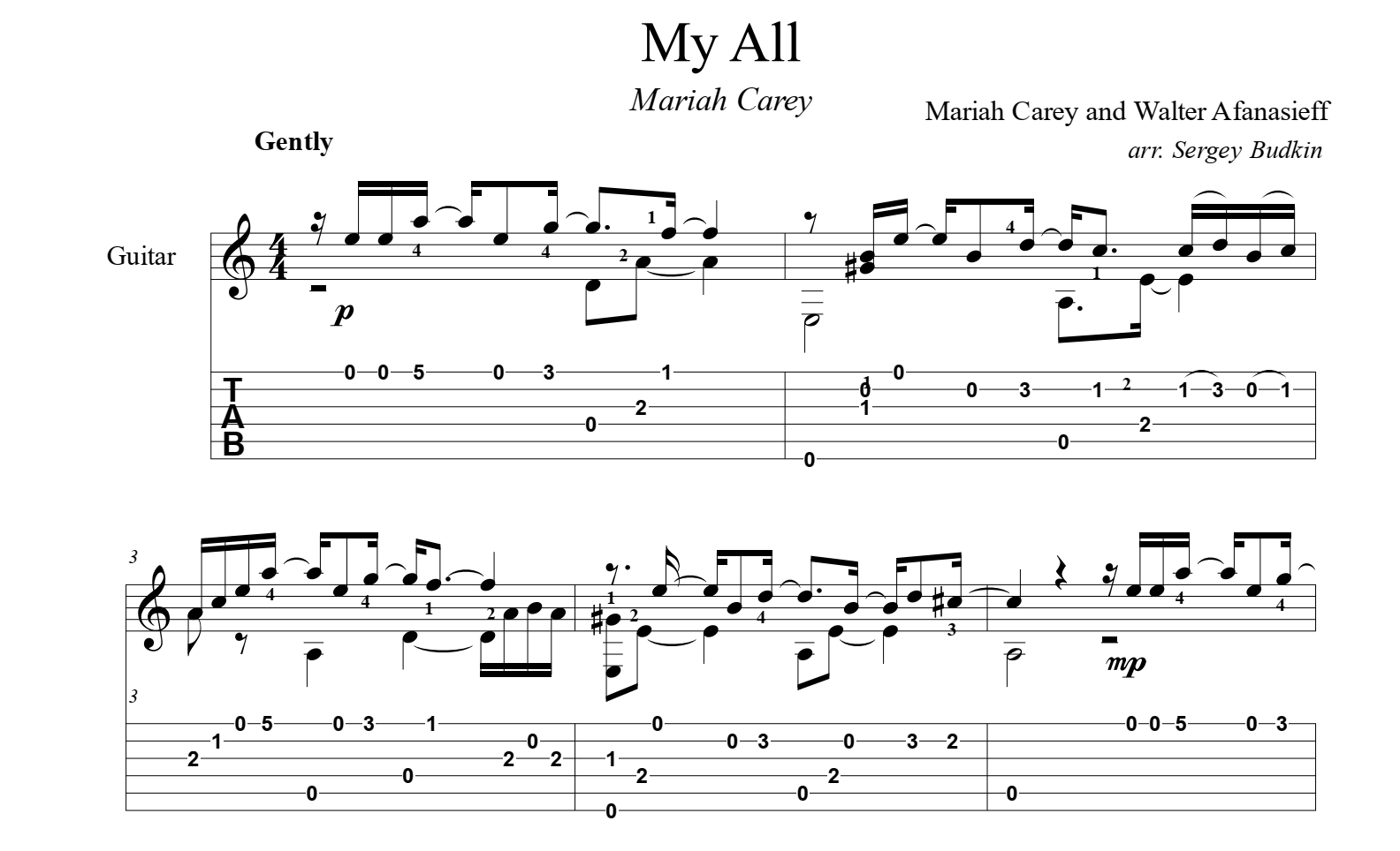 my all in all chords