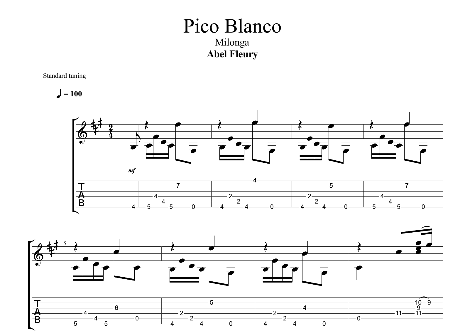 Milonga For Three Sheet Music | Astor Piazzolla | Piano Solo