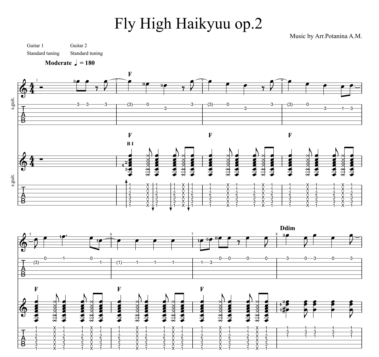 Haikyuu!! Opening 5 Sheet music for Flute (Solo)