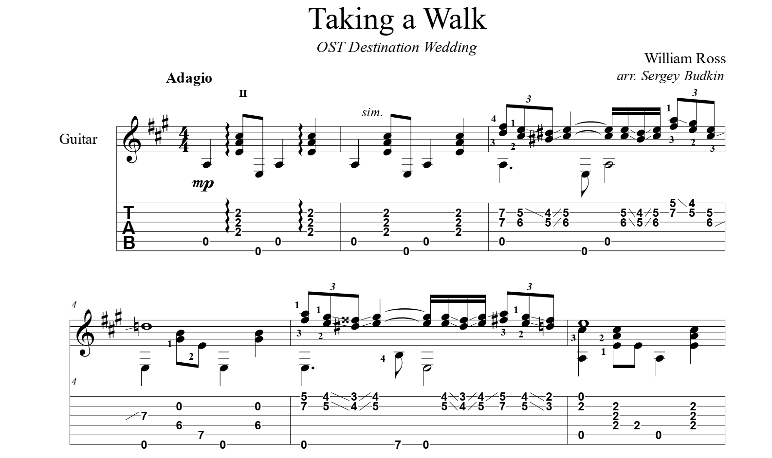 Take A Walk 吉他谱-虫虫吉他谱免费下载