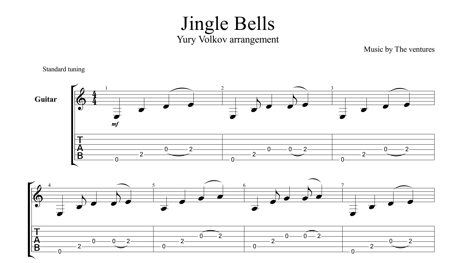 jingle bells吉他谱 Arroyo Pacific Academy学校的学生们 F调指弹谱-吉他谱中国