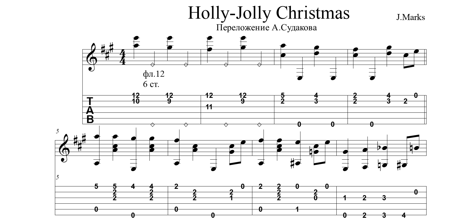 Holly jolly christmas guitar chords