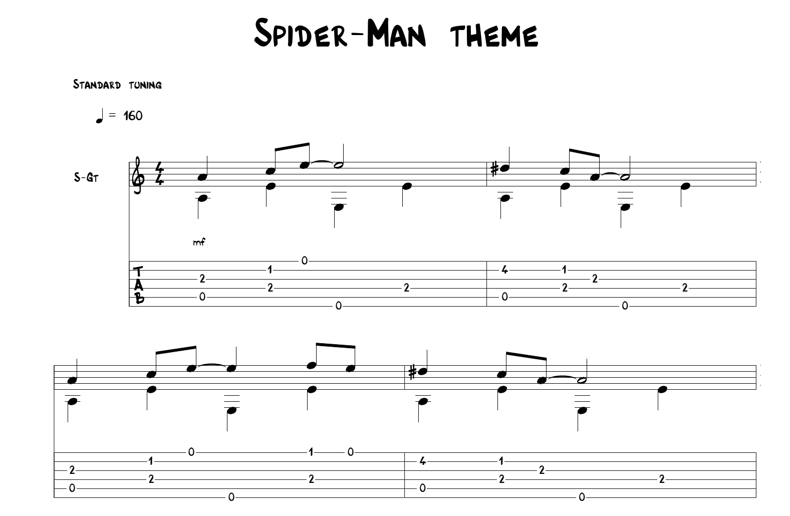 Theme From Spider-Man Sheet Music | Aerosmith | Guitar Tab