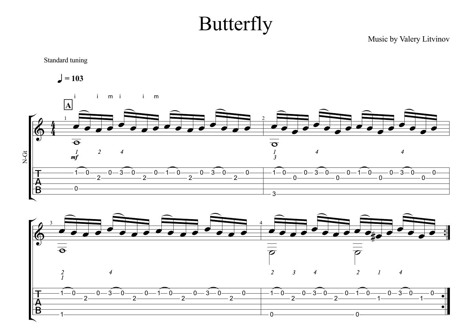 Butterfly 吉他谱-虫虫吉他谱免费下载
