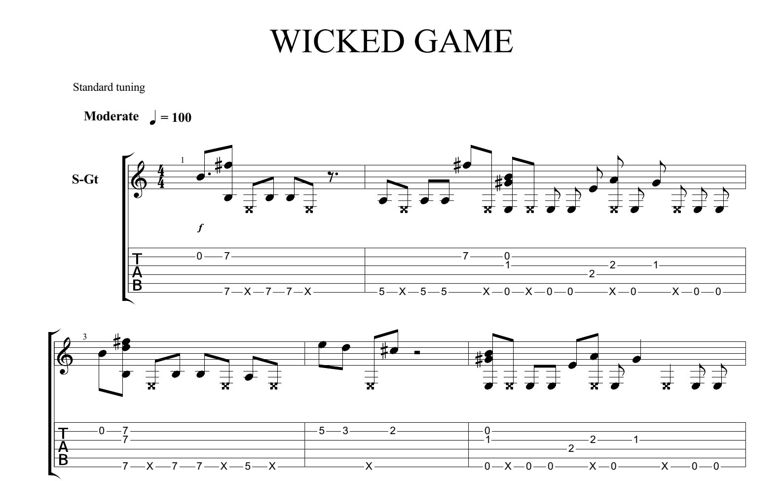 Wicked Game Guitar