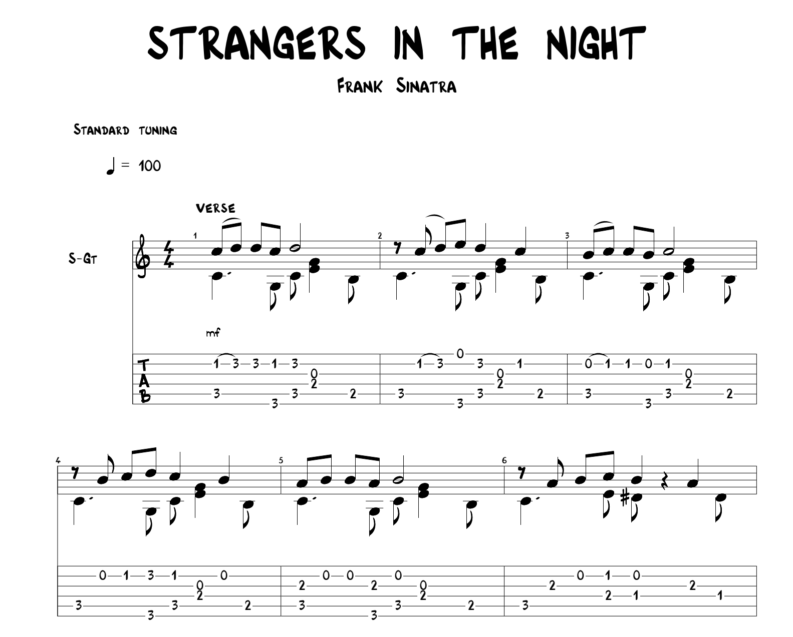 Super Partituras - Strangers in the Night (Bert Kaenpfert, Frank