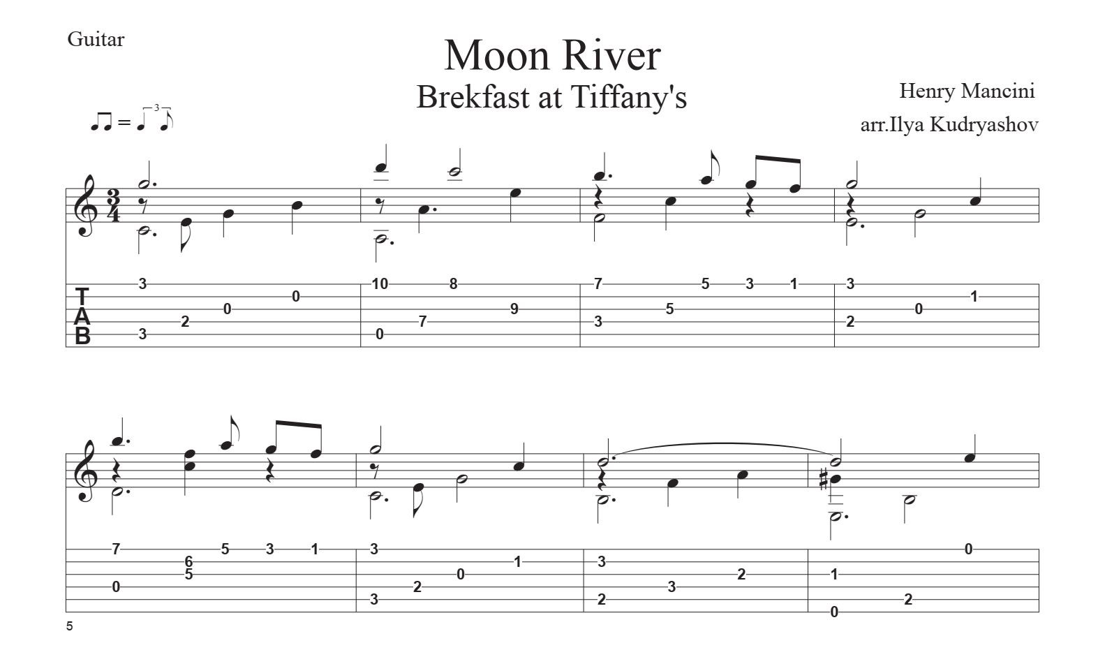 Песни на гитаре луна. Мун Рива Ноты для гитары. For River to the Moon Ноты. Лунная река Ноты для гитары. Мун Ривер Трехголосная Ноты.
