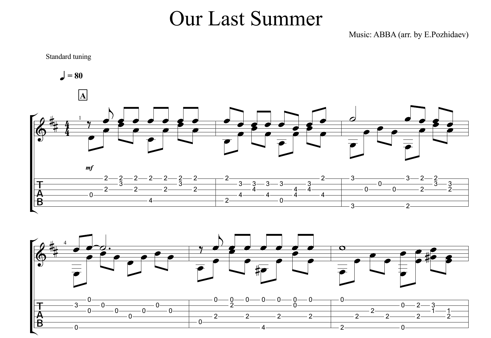 Chord: Our Last Summer - tab, song lyric, sheet, guitar, ukulele ...